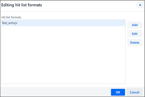 Editing hit list formats