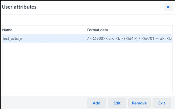 User attributes