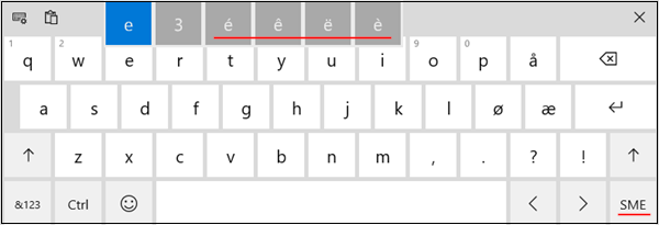 On-screen keyboard for the Norwegian language
