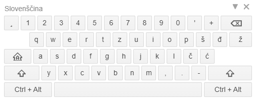 Character layout on the on-screen keyboard