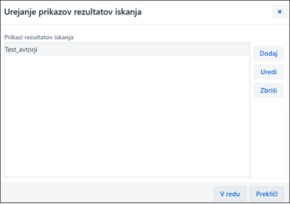 Urejanje prikazov rezultatov iskanja