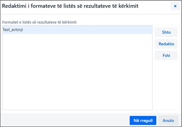 Redaktimi i formateve të listës së rezultateve të kërkimit