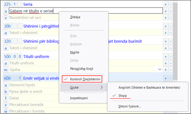 Kontrollimi i drejtshkrimit në shfletuesin Firefox