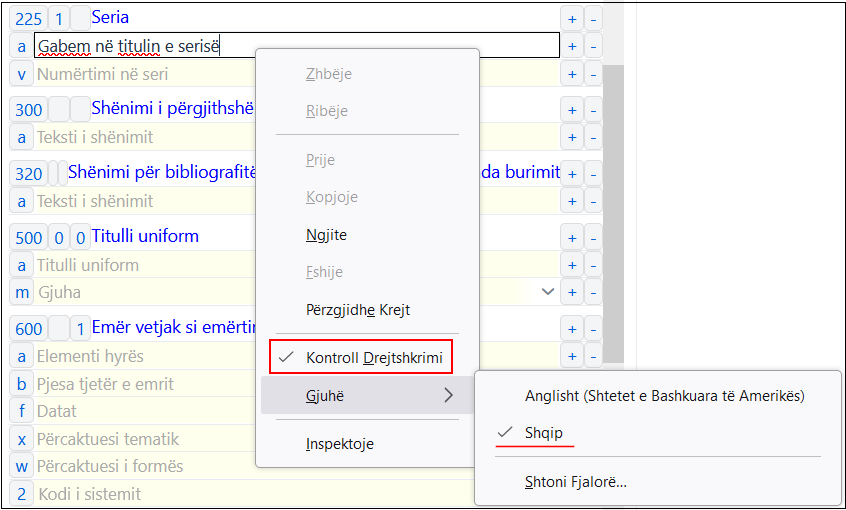 Kontrollimi i drejtshkrimit në shfletuesin Firefox